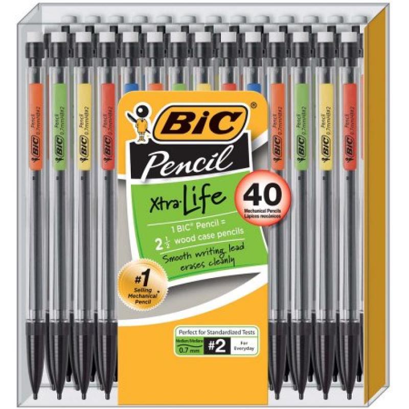 BIC 40-Pack Xtra Life Mechanical Pencil, 0.7mm