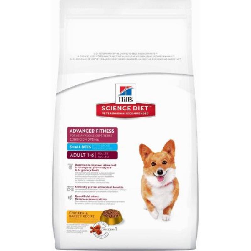 Hill&#039;s Science Diet Adult Advanced Fitness Small Bites Chicken & Barley Recipe Dry Dog Food, 17.5 lb bag