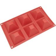 Freshware 6-Cavity Pyramid Silicone Mold for Muffin, Brownie, Cheesecake and Pudding, SL-101RD