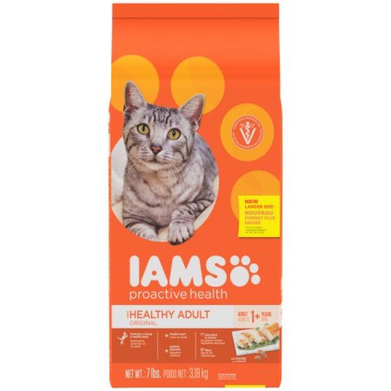 IAMS PROACTIVE HEALTH HEALTHY ADULT ORIGINAL with Chicken Dry Cat Food 7 Pounds