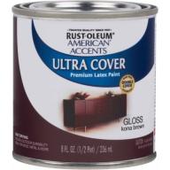 Rust-Oleum American Accents Ultra Cover Half-Pint, Gloss Kona Brown