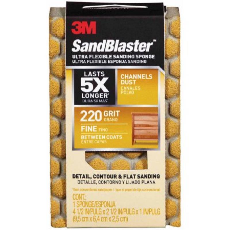 3M SandBlaster Ultra Flexible Sanding Sponge, Fine Grit, 20907-220-UFS