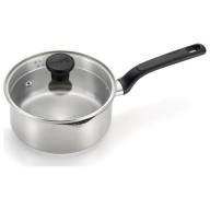T-fal, Excite Stainless Steel, C91124, Dishwasher Safe Cookware, 3 Quart Saucepan with Lid, Silver