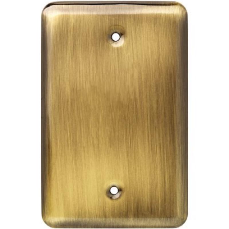 Brainerd Rounded Corner Single Blank Wall Plate, Available in Multiple Colors
