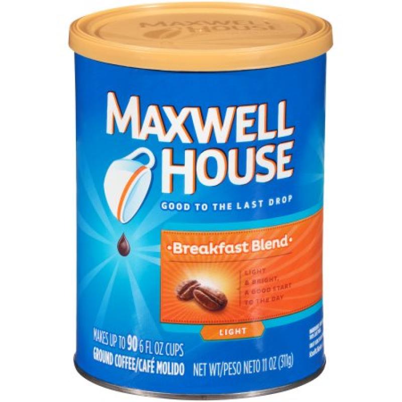 Maxwell House Breakfast Blend Light Roast Ground Coffee, 11 OZ (311g)