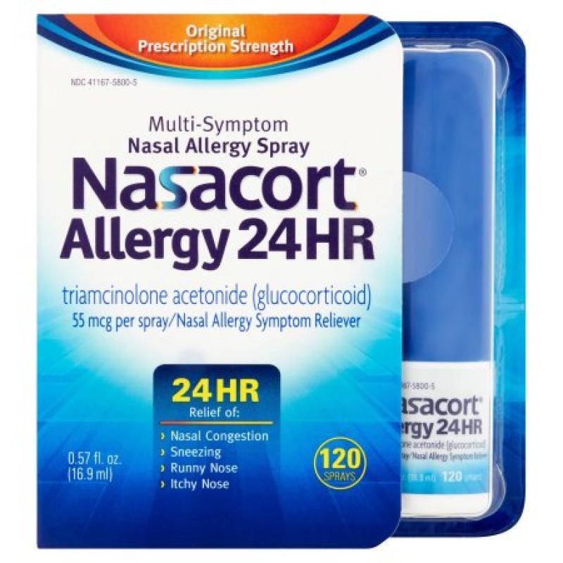 Nasacort Allergy 24 Hour Multi-Symptom Nasal Allergy Relief Spray, 120 count