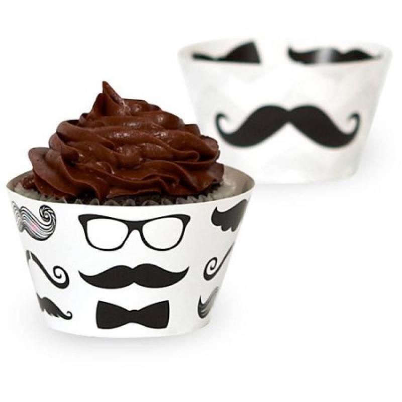 Mustache Cupcake Wrappers, 12pk