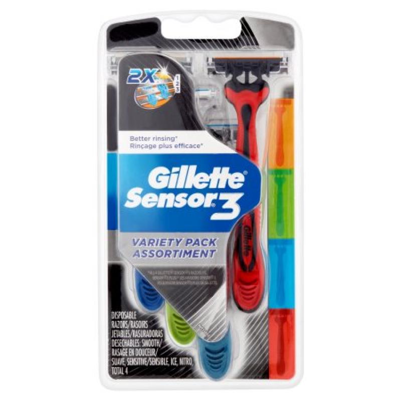 Gillette Sensor 3 Disposable Razor Variety Pack