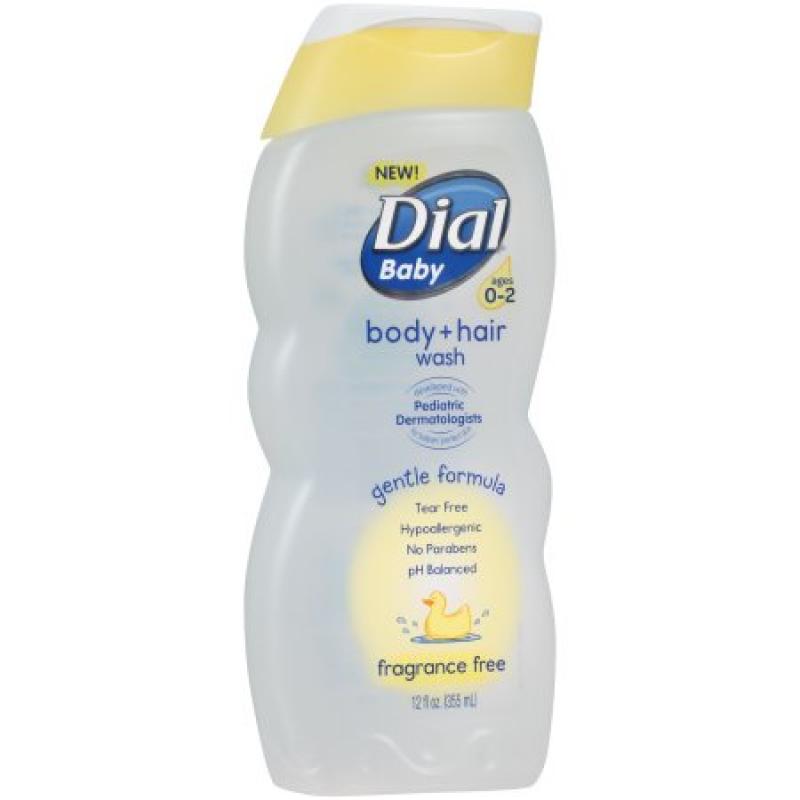 Dial Baby Body + Hair Wash Fragrance Free, 12.0 FL OZ