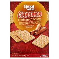 Great Value: Cinnamon Grahams Crackers 3 Packs, 14.4 Oz