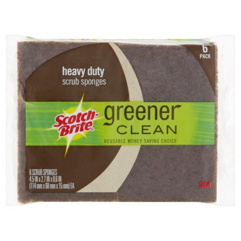 Scotch-Brite Greener Clean Heavy Duty Scrub Sponges, 6 count
