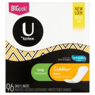 U By Kotex Lightdays Daily Liners Long - 96 CT