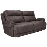 Ashley Furniture Signature Design - Austere Recliner Sofa - Manual Pull Tab Reclining Couch - Contemporary - Gray