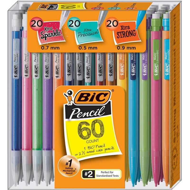 BIC® Xtra-Sparkle Mechanical Pencil, 0.7mm, Assorted Color Barrels, 24pk.
