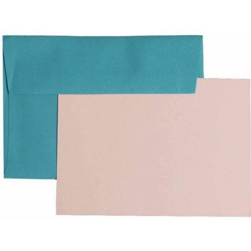 JAM Paper Recycled Personal Stationery Sets with Matching 4bar/A1 Envelopes, Blue, 25-Pack