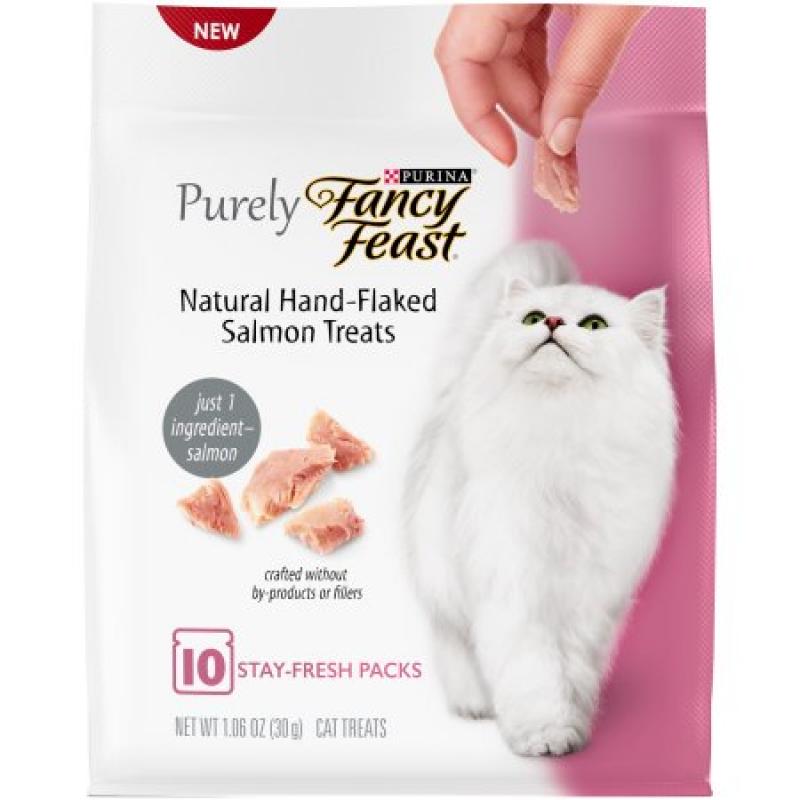 Purina Fancy Feast Purely Natural Hand-Flaked Salmon Cat Treats 1.06 oz. Pouch