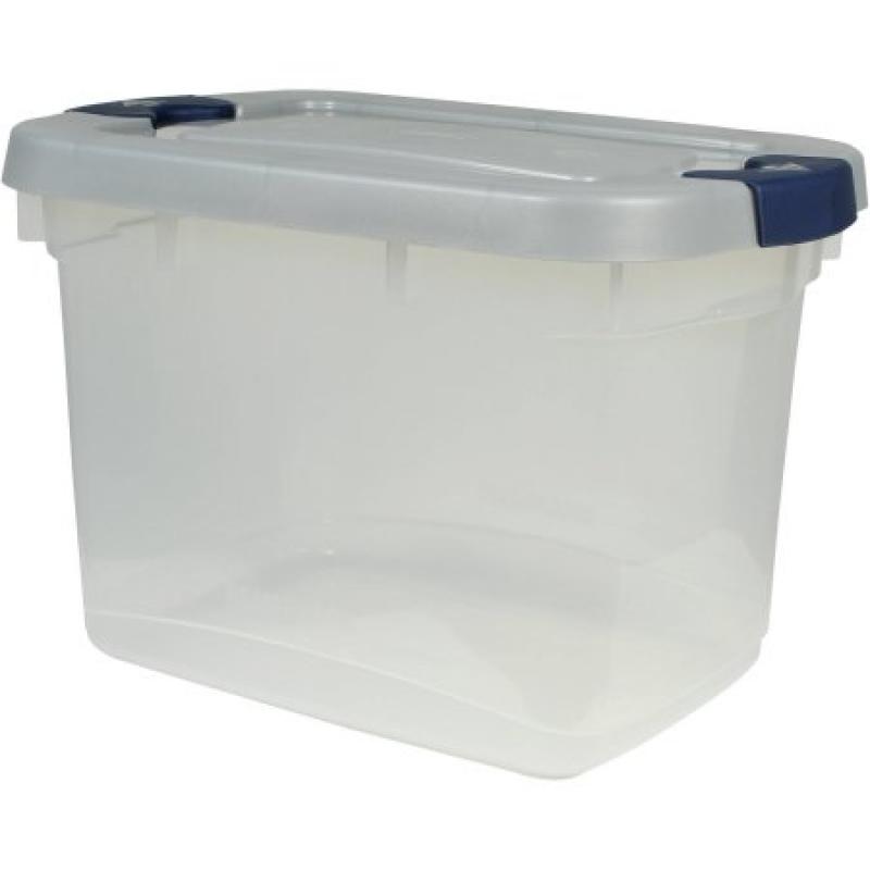 Rubbermaid Roughneck Clear Storage Tote Bins, 19 Qt (4.75 Gal), Clear with Gray Lid, Set of 8