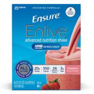 Ensure Enlive Advanced Nutrition Shake, Strawberry, 8 fl oz (Pack of 4)