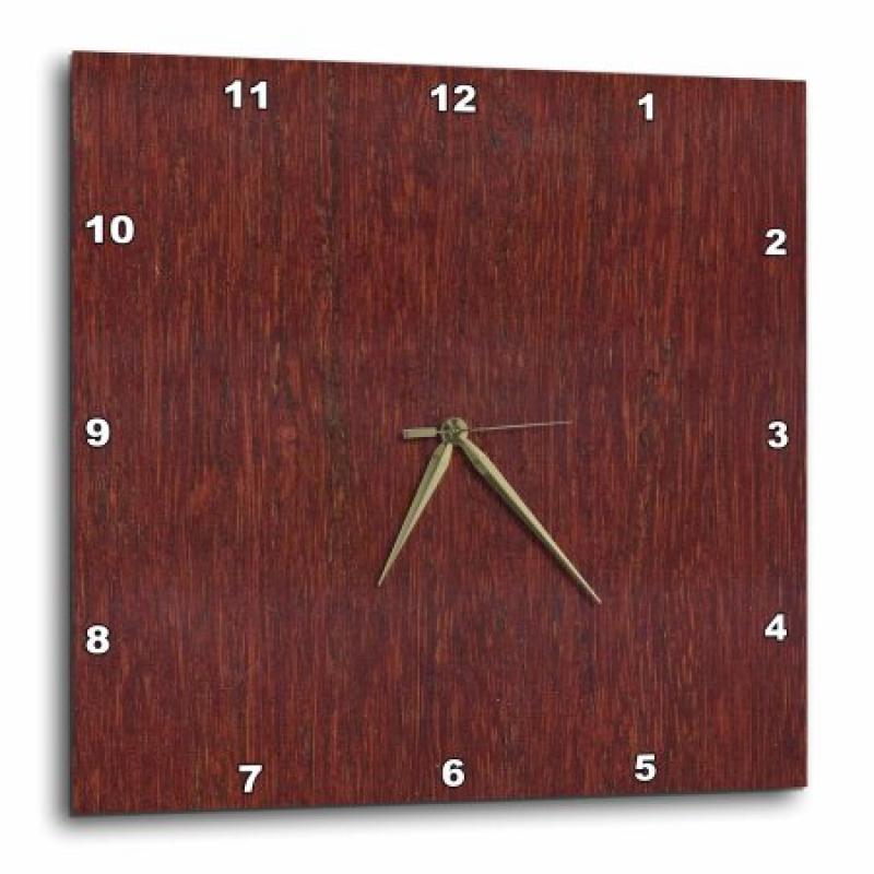 3dRose Bamboo Cherry Wood, Wall Clock, 13 by 13-inch