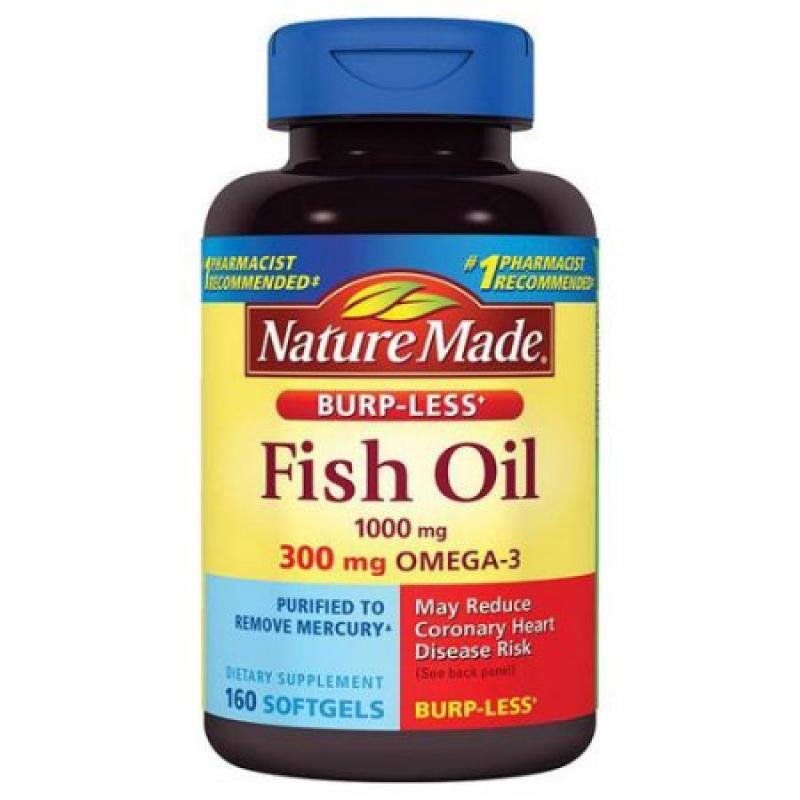 Nature Made Fish Oil Dietary Supplement Softgels, 1000mg, 160 count