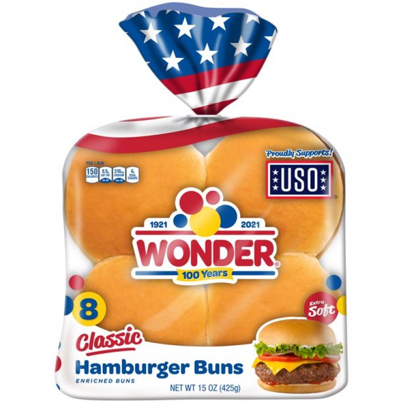 Wonder Bread Classic Hamburger Buns - 15 oz Package