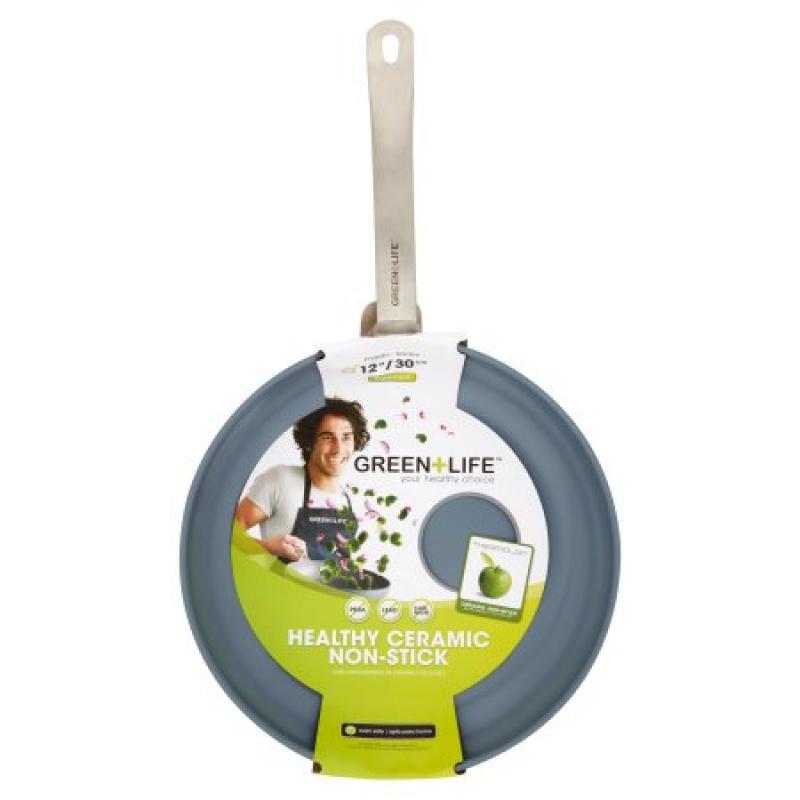 GreenLife Healthy Ceramic Non-Stick 12" Gourmet Hard-Anodized Open Fry Pan