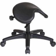 Office Star Work Smart Backless Saddle Seat Office Chair, White