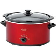 Betty Crocker 3.5L Oval Slow Cooker with Travel Bag, Metallic Red