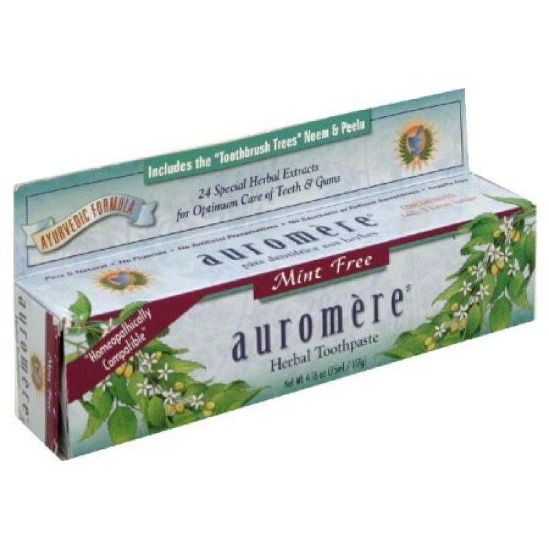 Auromere Herbal toothpaste, Mint Free, 4.16 Oz