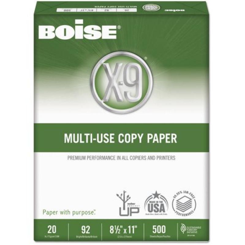 Boise X-9 Copy Paper, 92 Brightness, 8.5" x 11", White, 5000 Sheets