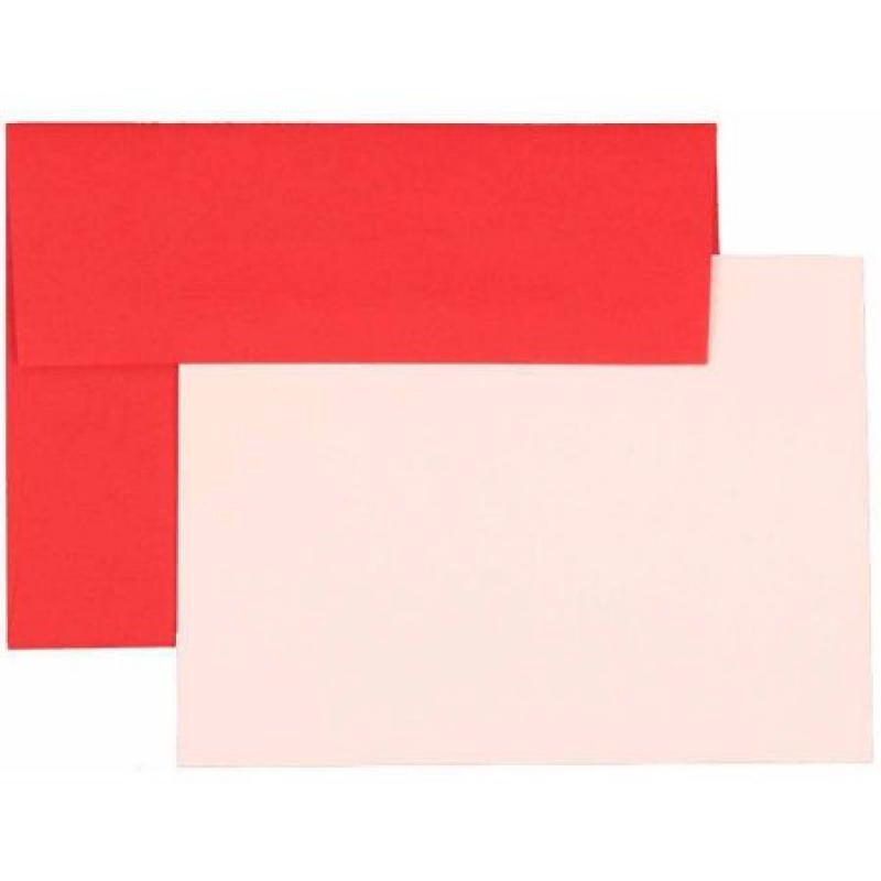 JAM Paper Recycled Personal Stationery Sets with Matching A6 Envelopes, Red, 25-Pack