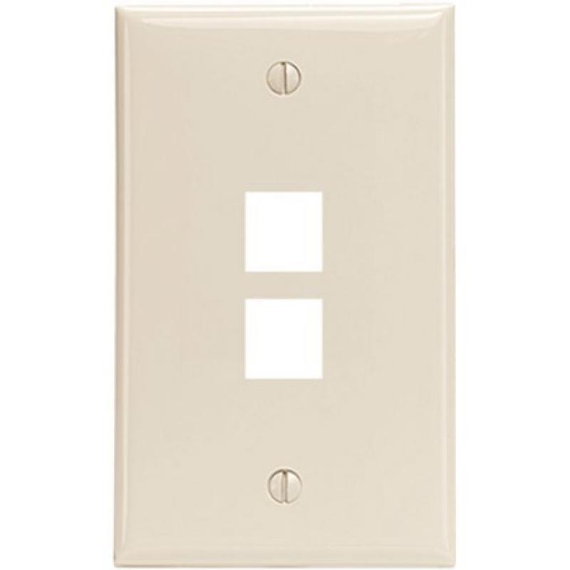 Leviton 41080-2tp 2-Port Quickport Wall Plate, Light Almond