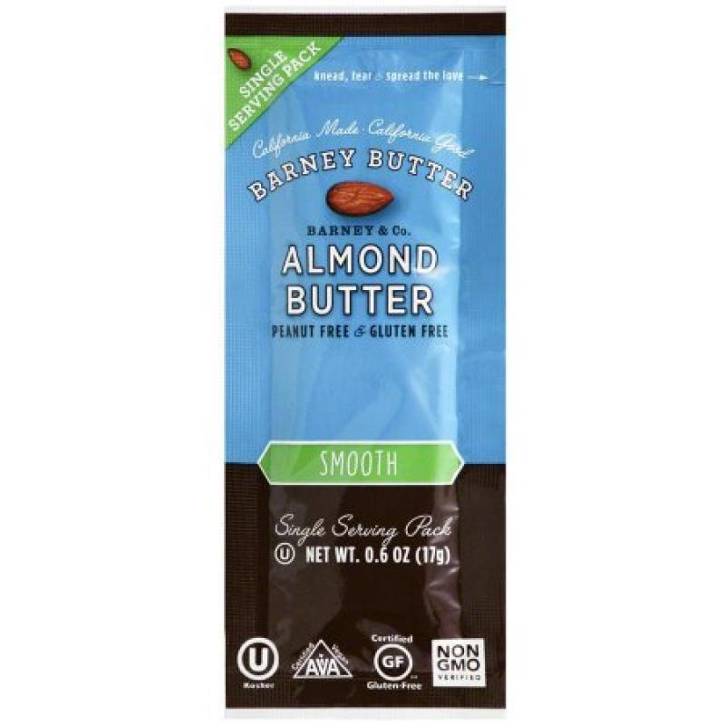 Barney Butter Smooth Almond Butter, 0.6 oz, (Pack of 24)