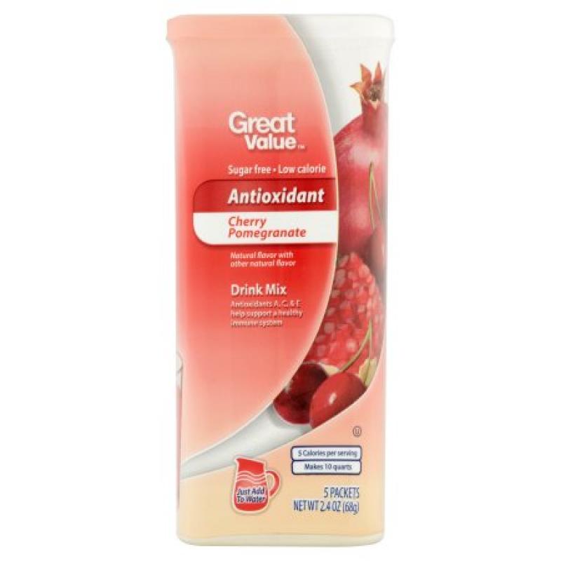 Great Value Antioxidant Cherry Pomegranate Drink Mix, 5 count, 2.4 oz