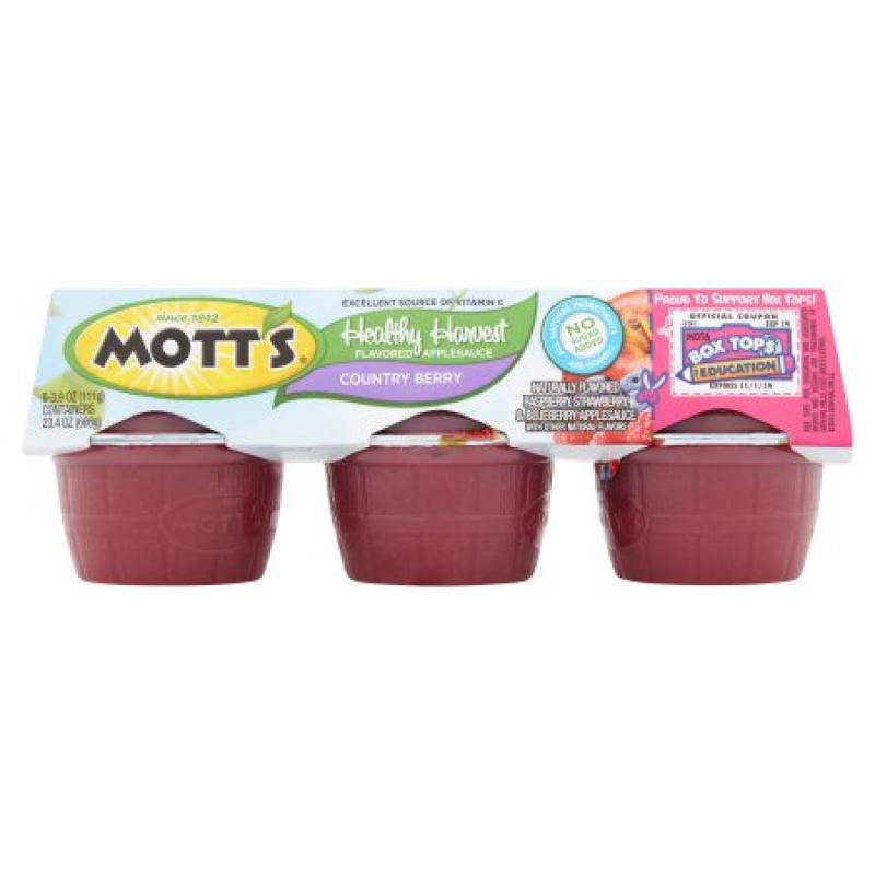 Mott&#039;s Healthy Harvest Country Berry Applesauce, 3.9 oz, 6 count