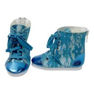 Arianna Blue Metallic N Lace Hi Top Sneakers fit most 18 inch dolls