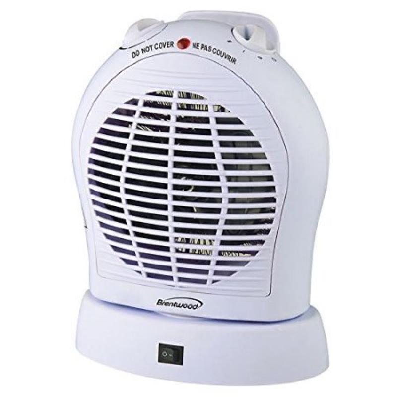 Brentwood Oscillating Fan Heater, White