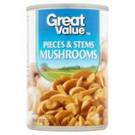 Great Value Pieces & Stems Mushrooms, 13.25 oz