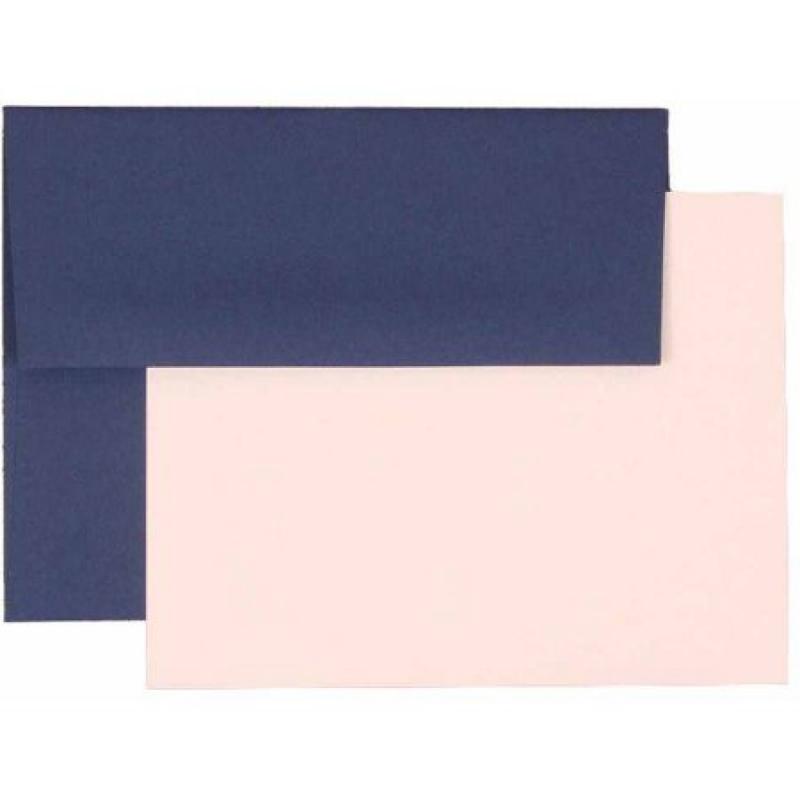 JAM Paper Personal Stationery Sets with Matching A2 Envelopes, Presidential Blue, 25-Pack