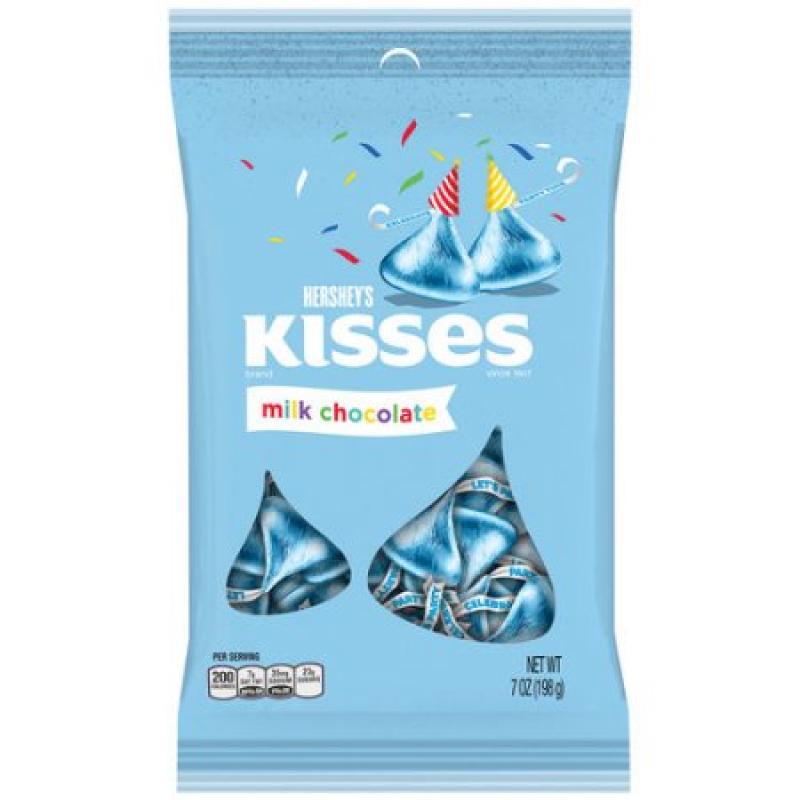 Kisses Birthday Milk Chocolates Candy, Light Blue, 7 oz