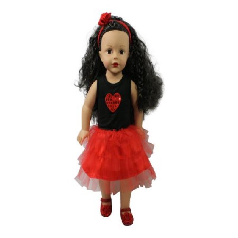 Arianna I Love You Beyond Dress - Red Fits 18 inch dolls