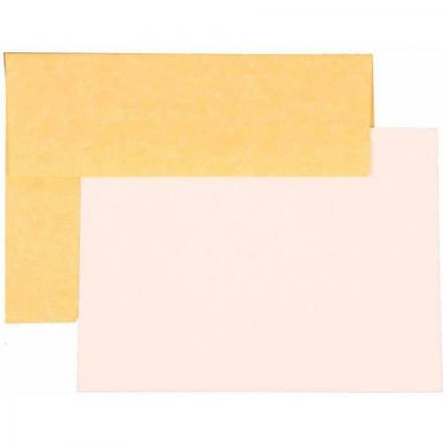 JAM Paper Recycled Parchment Personal Stationery Sets with Matching A6 Envelopes, Antique Gold, 25-Pack