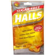 Halls Honey-Lemon Sugar Free Menthol Drops Cough Suppressant 25 Ct