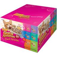 Purina Friskies Gravy Sensations Pouch Favorites Cat Food Variety Pack 24-3 oz. Pouches