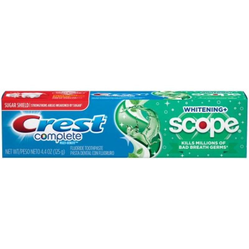 Whitening Plus Scope Crest Complete Whitening + Scope Multi-Benefit Minty Fresh Striped Toothpaste 4.4oz