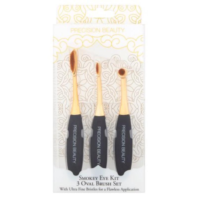 Precision Beauty Smokey Eye Kit Oval Brush Set, 3 count
