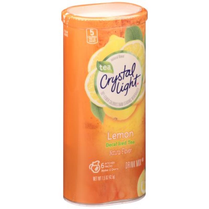 Crystal Light Lemon Tea Decaf Drink Mix Pitcher Packs, 6 count, 1.5 OZ (42.5g)