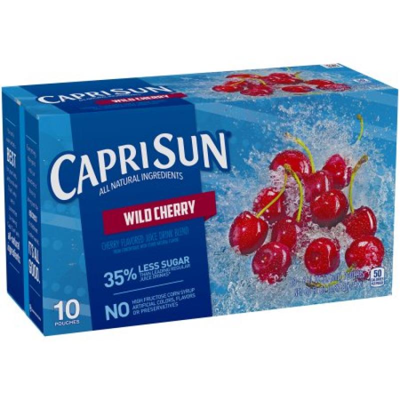 Capri Sun Juice Pouches, Wild Cherry, 6 Fl Oz, 10 Count