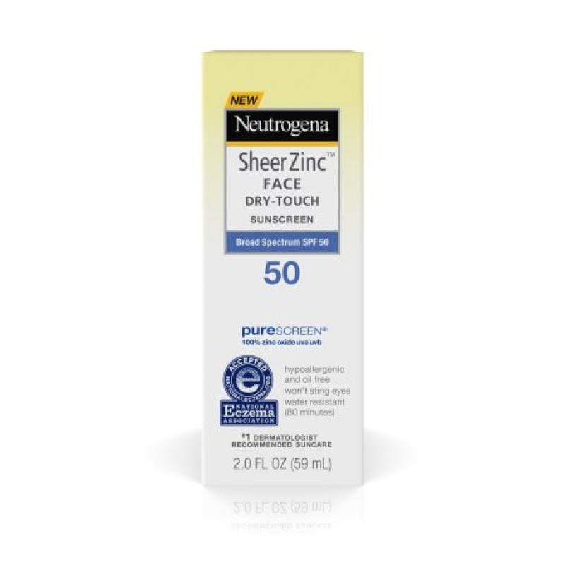 Neutrogena Sheer Zinc Face Dry-Touch Sunscreen Broad Spectrum SPF 50, 2 Fl. Oz.