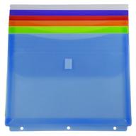 JAM Paper Plastic Binder Envelopes with Hook & Loop Closure & 3 Hole Punch, 1 Expansion, Letter Booklet, 9.5 x 1.25 x 11.5, Assorted, 6/pack